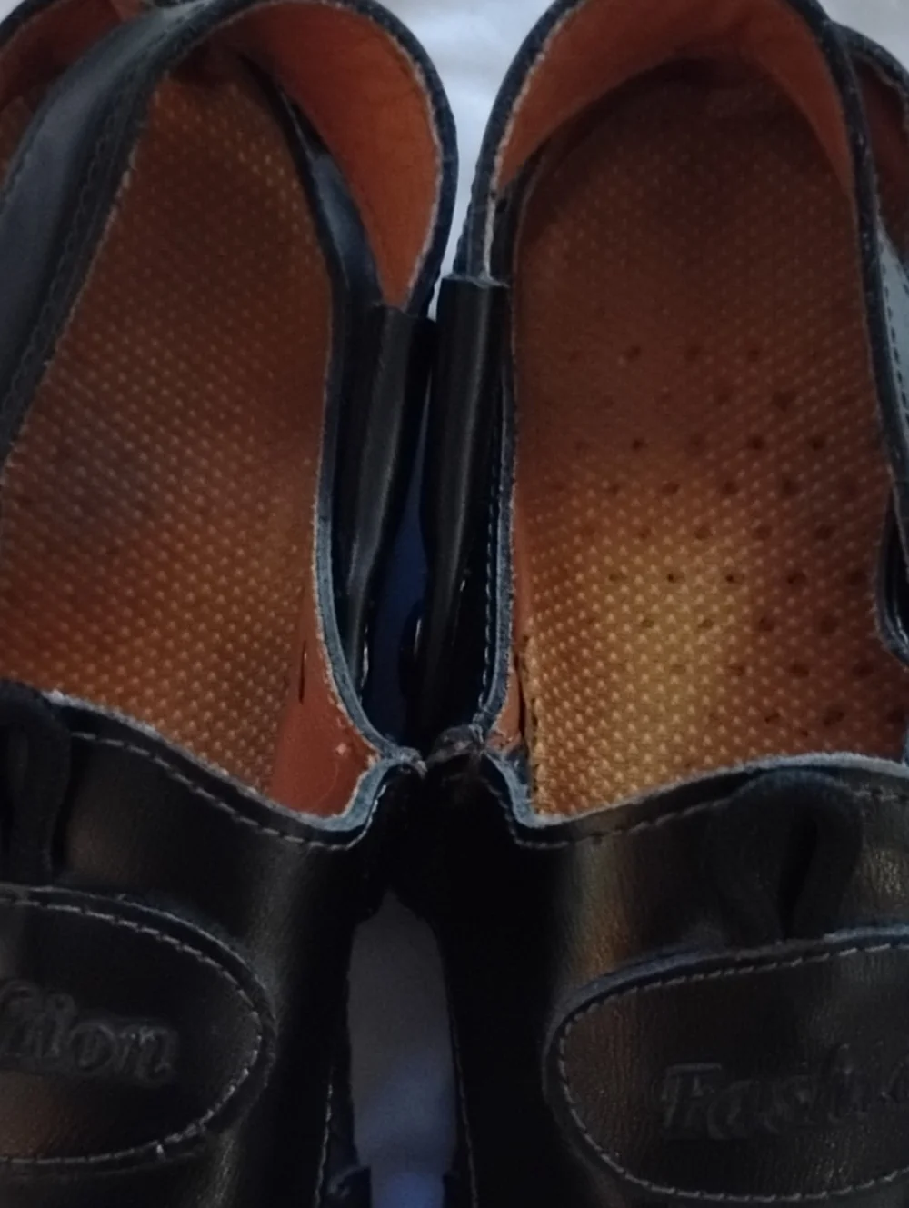 Men's Black Leather Slip-On Comfort Sandals